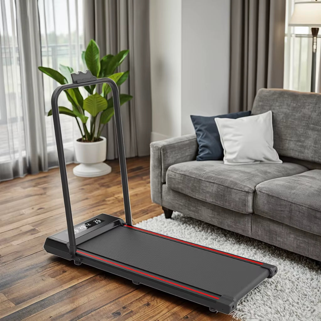 Home Office Stores Away Easily ,Smart Folding Treadmill with Adaptive Speed Technology Foldable Walking Pad under Desk Treadmill